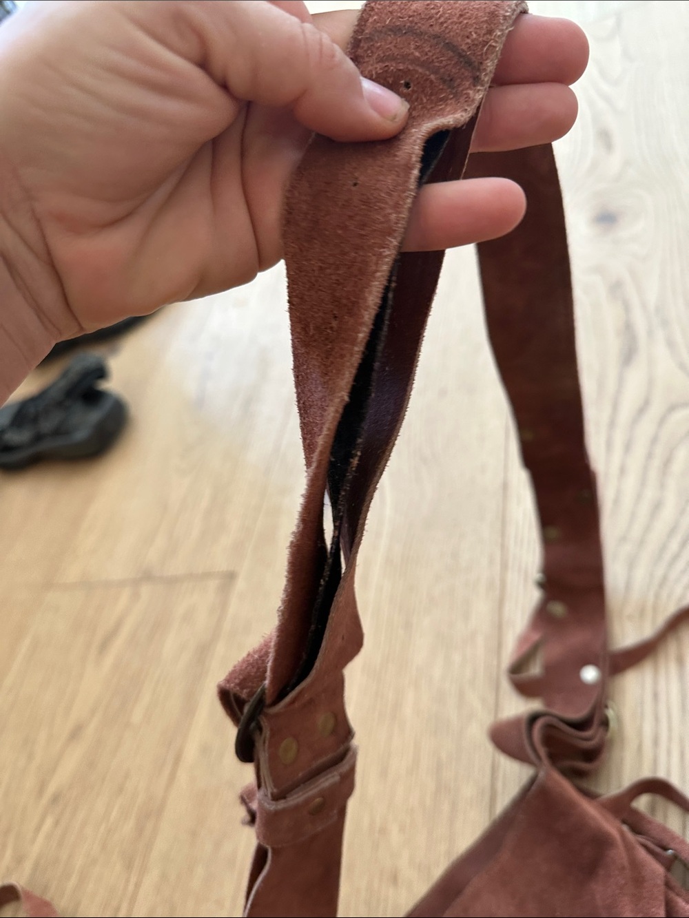 Free people Rust Suede Crossbody Bag with Adjustable Strap - Picture 4 of 4